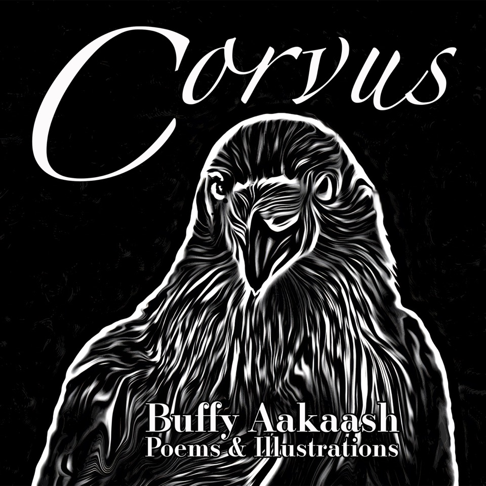 Covus Book Cover woodcut Raven